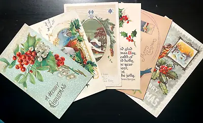 Vintage Victorian Postcard 1901-1910 Set Of 6 Assorted Christmas Cards • $12.99