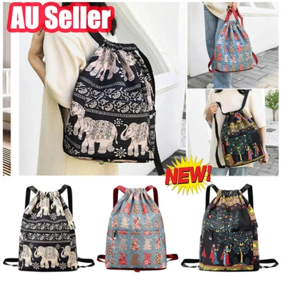 $18.48 • Buy Drawstring Foldable Large Capacity Dry-wet Separation Travel Sports Backpack AT