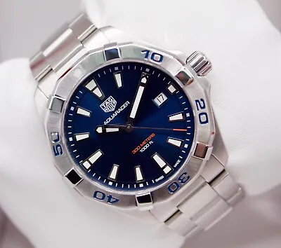 TAG Heuer Aquaracer 300M 41mm Blue Dial Stainless Steel Band 300M Watch • $2199