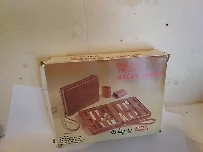 Vintage Es-kapade Adult Games Deluxe Magnetic Backgammon Attache Travel Portable • $8