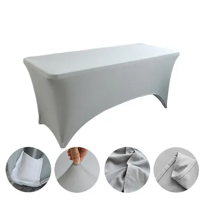 Rectangular Spandex Table Cover Stretch Tight Fit Tablecloth Wedding Party Decor • $18