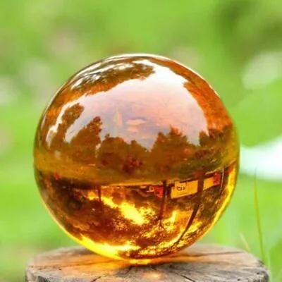 Healing Crystal + Rare Quartz 40mm Natural Ball Asian Amber Sphere Magic • £5.86