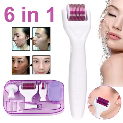 $33.46 • Buy Derma Roller 6 In 1 Titanium Micro Needle Anti Ageing Facial Skin Care Gift Set