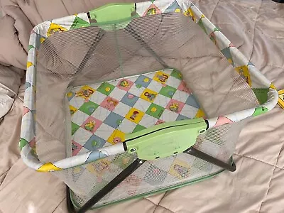 Vintage 1983 Coleco Cabbage Patch Kids Doll Playpen Crib Folds Flat Play Pen • $100