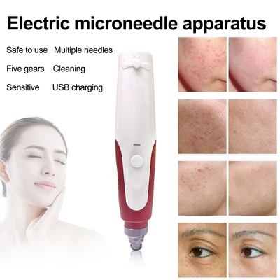$44.66 • Buy Micro Needle Roller Anti Aging Facial Skin Therapy Electric Auto Derma Stamp Pen