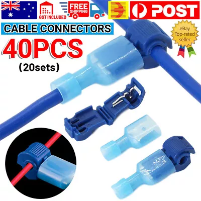 40 PCS T-Tap Electrical Wire Crimp Terminals Quick Splice Cable Connectors Kits • $5.94