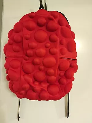 Mad Pax Backpack Red 3D Bubbles Spheres Circles Full Size • $20