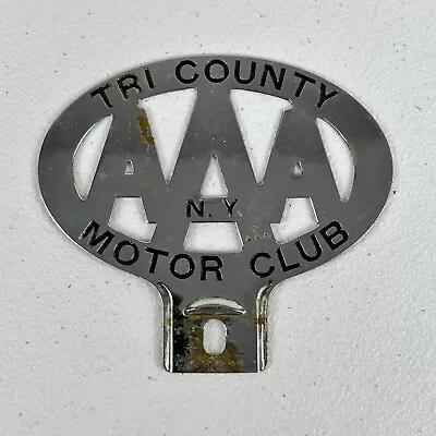 Tri County NY Motor Club AAA License Plate Topper Badge Emblem • $59.99