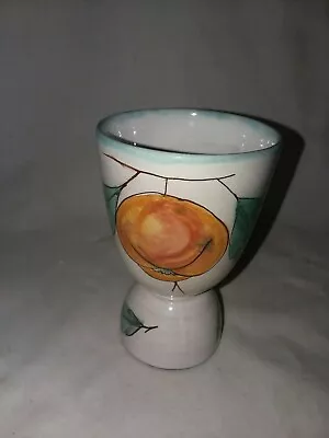 Vintage P V Italy Double Egg Cup Hand Painted Tomato Or Fruit 04372 • $16.99