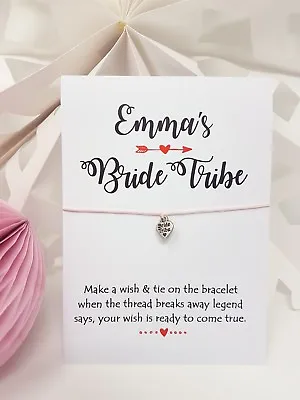 £5.95 • Buy Personalised Bride Tribe Bride Squad Cards Wish Bracelet Hen Party Favour