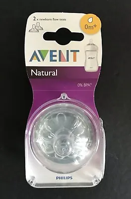 Philips Avent Natural Teat Newborn Flow 2pk 0 Months+ BPA Free Baby Feeding • $18