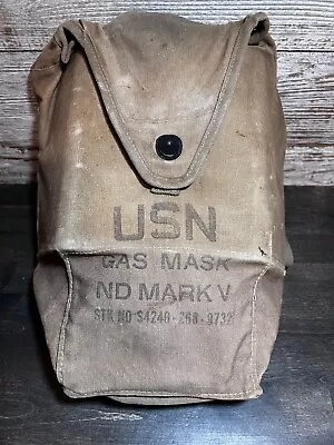 1960s US Navy ND Mark V Gas Mask & Pouch Military Vietnam War - Vintage • $0.99