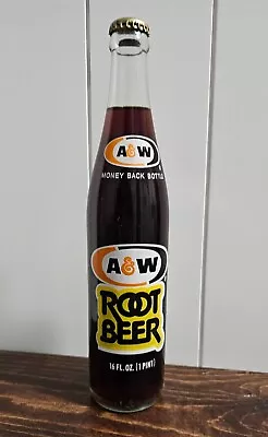 Vintage A & W Root Beer Clear Glass 16 Oz  Return For Refund  Bottle • $14.99