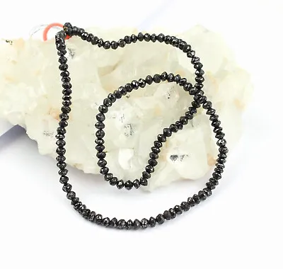 $838.83 • Buy Diamond Cord Chain Black Faceted Beads Approx. 70 Carat 17 5/16-17 11/16in