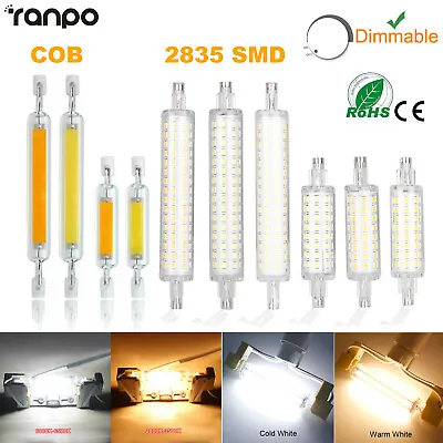 Dimmable R7s LED COB Corn Light Bulb Glass Tube Lamp 78mm 118mm Replace Halogen • $5.56