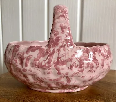 £9 • Buy Park Rose Bridlington Pottery Ceramic Dusky Pink Floral Basket Dish Vintage