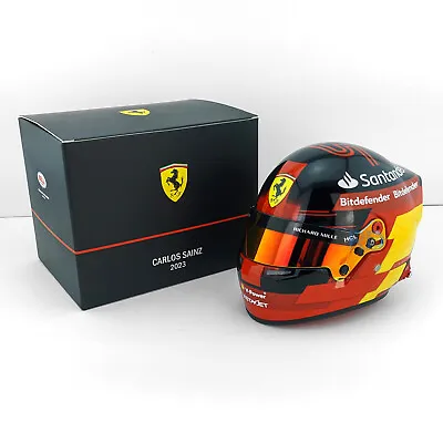 2023 Carlos Sainz Mini Helmet - 1:2 Scale Ferrari Bell F1 Helmet - Model 4100226 • $375