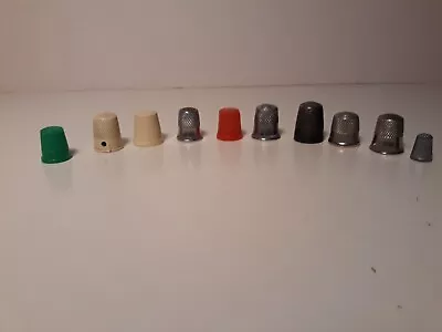 Sewing Thimbles 6 Metal 4 Plastic Different Sizes. • $4