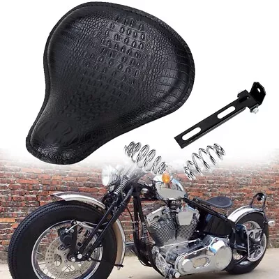 Alligator Large 3  Spring Solo Seat For Harley Sportster 1200 883 Chopper Bobber • $86.11