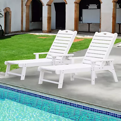 Outdoor Chaise Lounge Chairs Patio Lounger Beach 1PC Adjustable Backrest Resin • $178.53