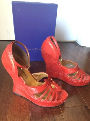 £95 • Buy Terry De Havilland Shoes. Red Suede Leather. Size 7 UK