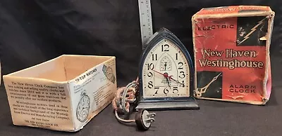 Vintage New Haven Westinghouse Cathedral Bakelite Alarm Clock Original Box Works • $74.99