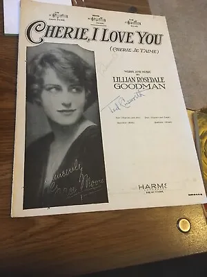 Vintage Sheet Music - Cherie I Love You - Lillian Rosedale Goodman med Bb 1926 • $3.99