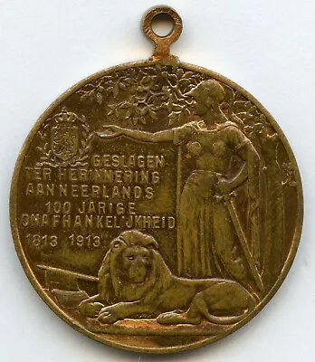 Netherlands 100th Of Independence 1813-1913 Bronze Medal 29mm 10gr !!!  • $10