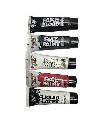 Fake BloodRed-white-black Face Paintliquid Latex Halloween Makeup Fright Fest • £2.90