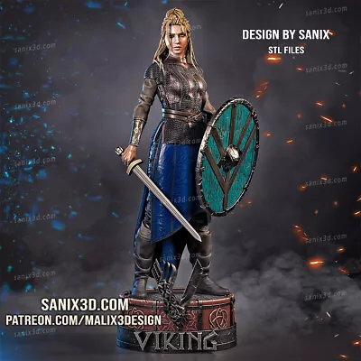 VIKING ( Lagertha ) Statue Action Figure Model 3D Resin Print 10 T0 46cm • £18.29