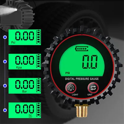 $15.75 • Buy High Digital Gas Pressure Gauge With 1/4'' NPT Bottom Connector Rubber Protector