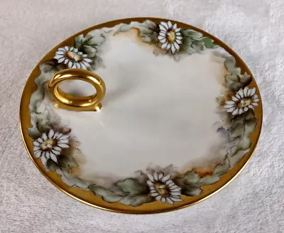 Epiag Royal Czechoslovakia China Lemon Server Plate Gold Daisy Pattern Signed  • $9.95