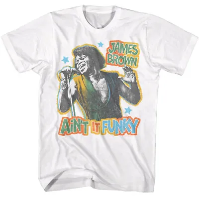 James Brown Blue Stars Outlined Ain't In FUNKY Men's T Shirt Funk R & B Music • £40.39