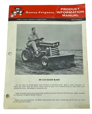 Massey Ferguson Mf 630 Dozer Blade Product Information Manual Pi 270/366 • $16.99