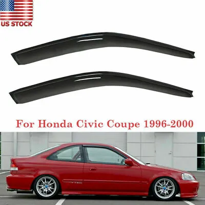 $31.26 • Buy For Honda Civic Coupe 2Door 1996-2000 Window Visor Rain Guards Shades Deflectors