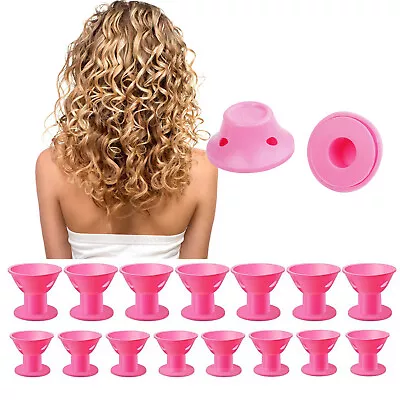 10x Heatless Magic Hair Curlers Self Grip Hair Roller Hair Hurtless Silicone • £4.93