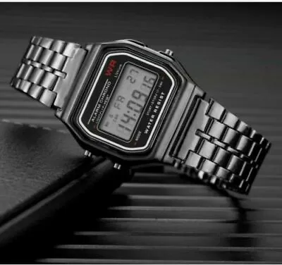 Classic Mens Womens Digital Retro Vintage Alarm Stopwatch Sports Watch  • £5.99