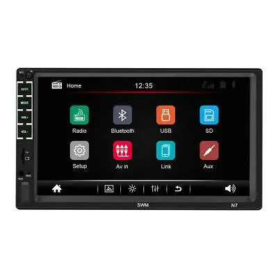 MP5 Radio Bluetooth 2 DIN 7in Car Stereo Touch Screen For Android/Apple IPhone   • $120.28