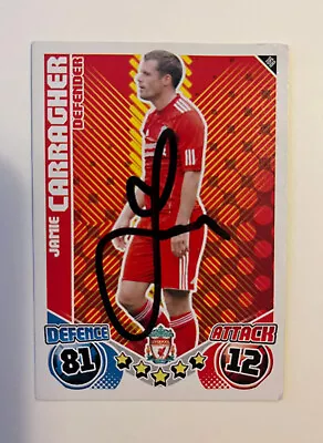 Hand Signed Football Trading Card Of JAMIE CARRAGHER LIVERPOOL FC Autograph • £35