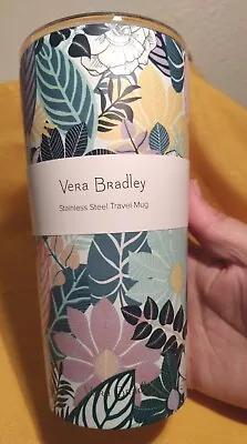 Vera Bradley Palm Floral Travel Mug Tumbler Stainless Steel Double Walled 20 OZ  • $30.99