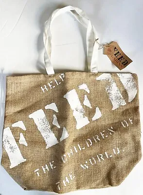 FEED For CLARINS The Children Of The World BURLAP Sac TOTE Bag 7 NWT • $10