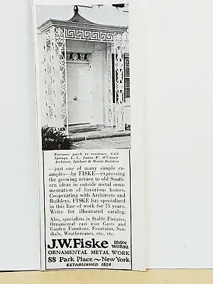 J W Fiske Ironworks 1938 PRINT AD Photo Long Island James W. O'Connor Architect • $12.95