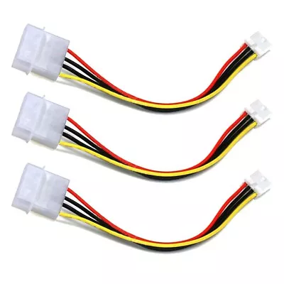 3x 6  Inch 5.25 4 Pin MOLEX Male To 3.5 4Pin Floppy Female PC Power Supply Cable • $13.24