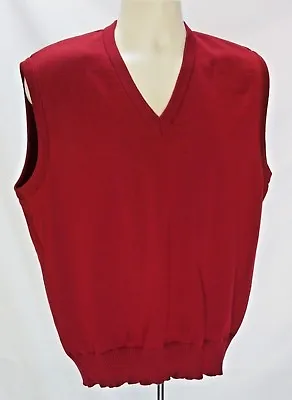 Mens Marz Munchen Wool Sweater Vest Sz L/52 Red V Neck • $26.99
