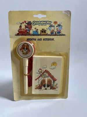 £25 • Buy Vintage Sad Sam Stationery Set - Notebook & Neckpen - 1980s Giordano