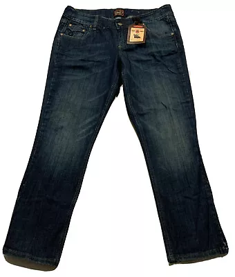 $35.99 • Buy Z Cavaricci Vintage Jeans Dark Wash Crop 5 Pocket Stretch Womens Size 12 NWT