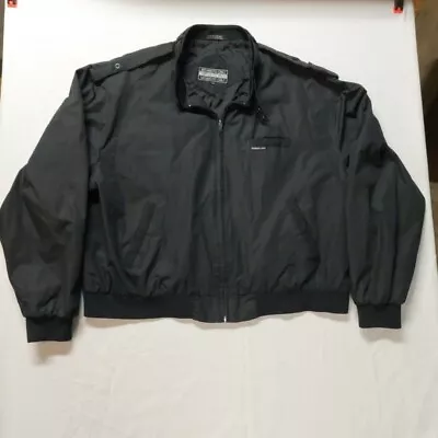 Vintage Members Only Full Zip Black Cafe Racer Jacket Size 2XL  • $29.99