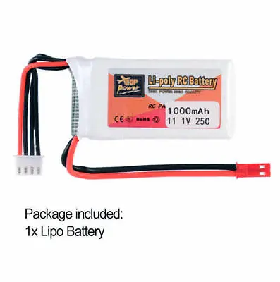 11.1V 1000mAh 25C 3S Lipo Battery JST Plug For RC Racing Drone RC Car • $30.56