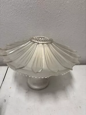 Vintage 14  Art Deco Frosted Glass Sunflower Ceiling Light Shade Fixture  1930s • $60