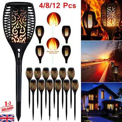 £3.98 • Buy 12 X Solar Torch Lights Flame Effect Flickering LED Torches Garden Dancing Lamp